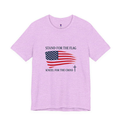 Stand for the Flag, Kneel for the Cross Tee — America 250 Patriotic T‑Shirt