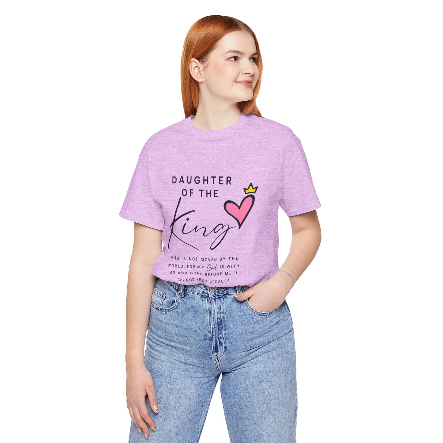 Daughter of the King T-Shirt — Faith-Based Christian Tee with Heart Crown Design