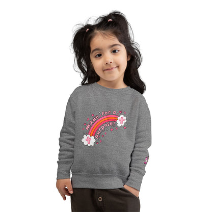 Toddler Sweatshirt — 'Made for a Purpose' Rainbow & 'God's Timing is Perfect' Pink Graphic