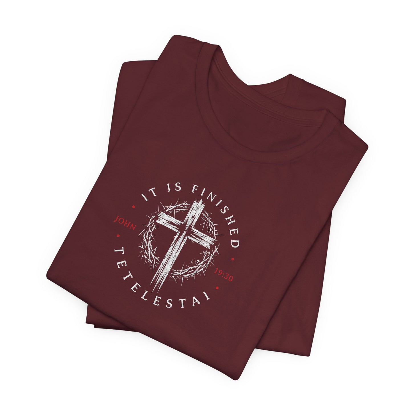 Faith Cross T‑Shirt – "It Is Finished" Christian Tee