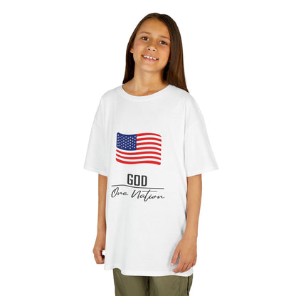 UNISEX Kids Tee — American Flag 'God One Nation' Patriotic T‑Shirt