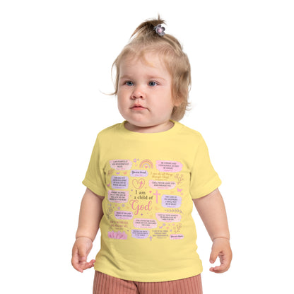 Baby T-Shirt — 'I Am a Child of God' Christian Infant Tee (Romans 8:31, Patriotic Bow Back)