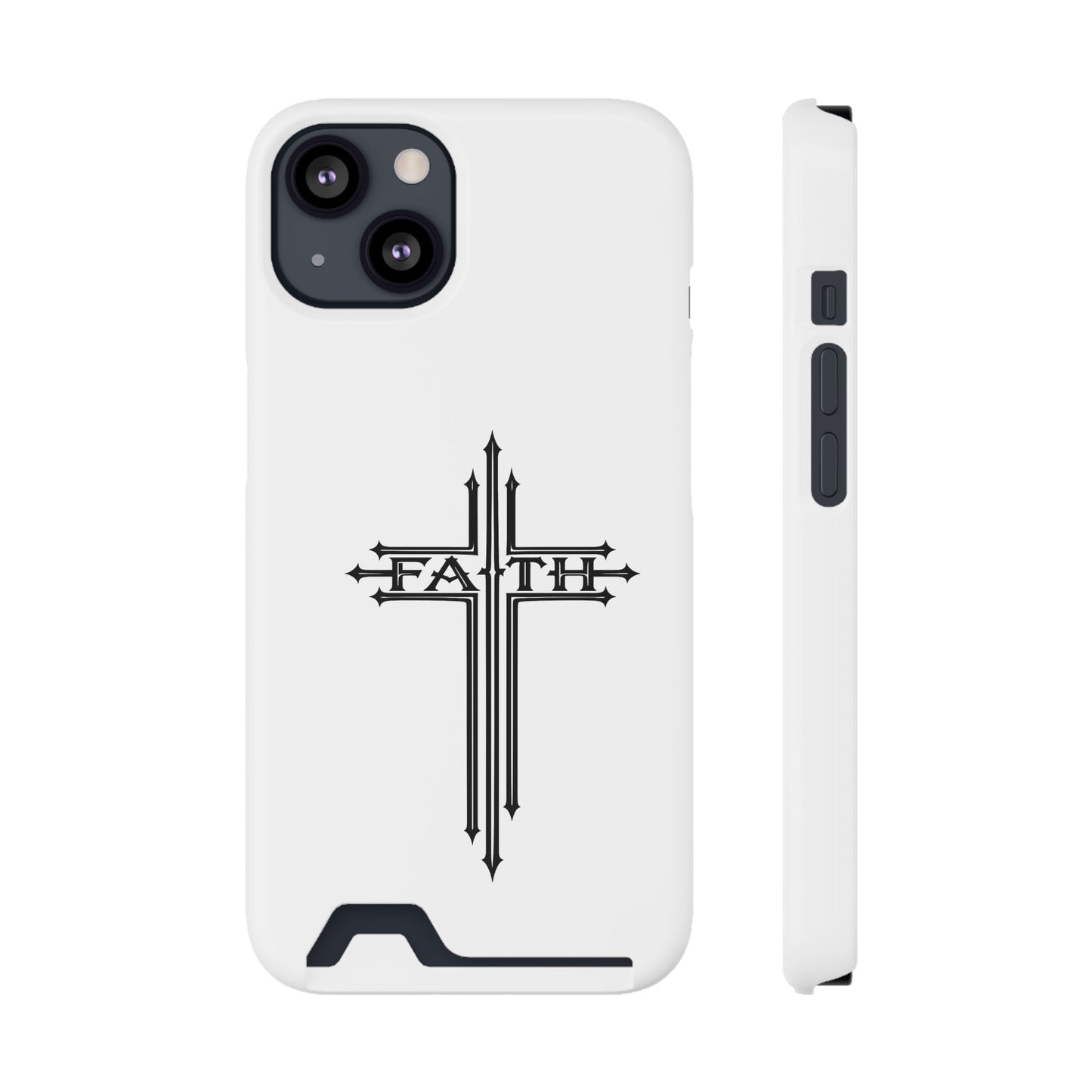 Faith Cross Phone Case with Card Holder — Slim Protective Wallet Case