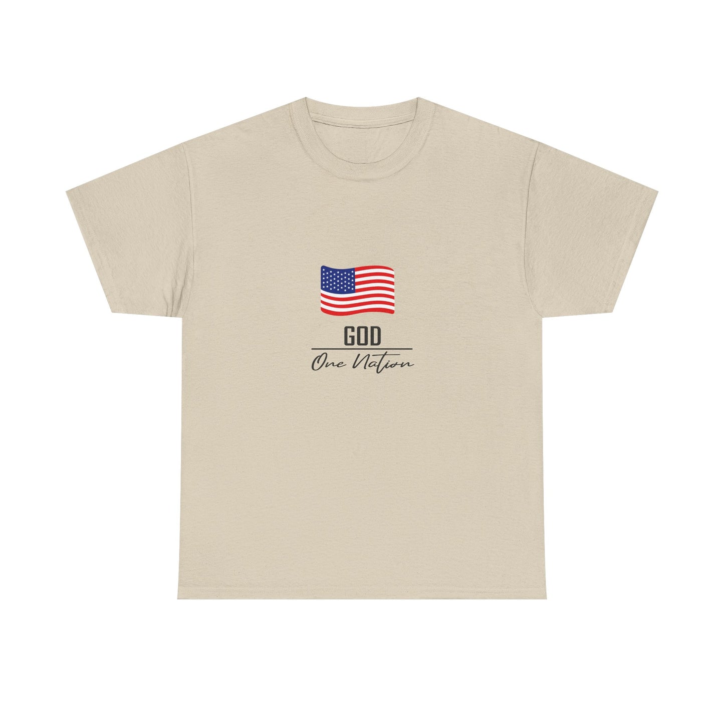 T-Shirt — American Flag "God Over Nation" Patriotic Faith Tee