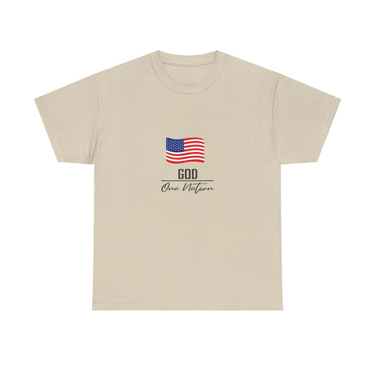 T-Shirt — American Flag "God Over Nation" Patriotic Faith Tee