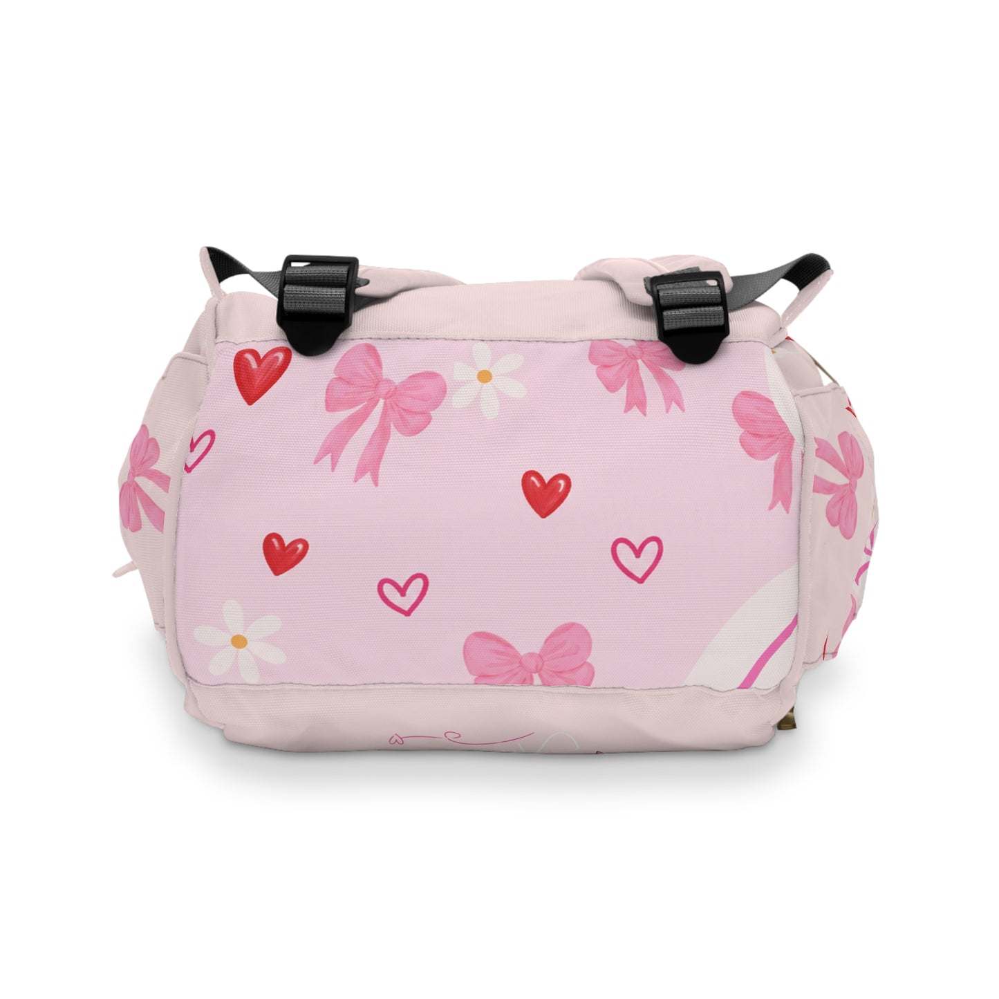 Pink Christian Diaper Backpack — "God Is Good" Baby Bag with Cross & Psalm 147:3 Design