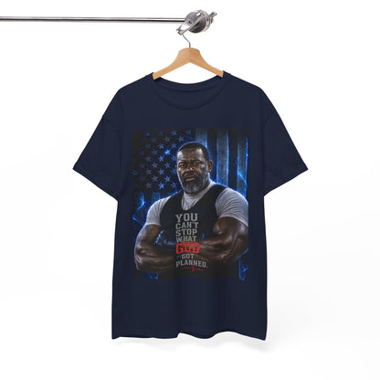 Patriotic Faith Tee — "You Can't Stop What God Has Planned"