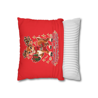Christmas Reindeer Pillow - "Sweet Granddaughter You're an Answered Prayer" Holiday Throw Pillow