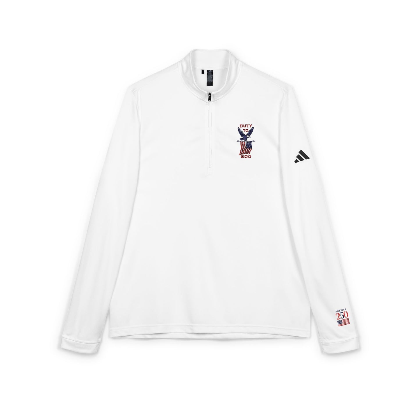 Adidas Quarter-Zip Pullover — "250 America Duty to God" Embroidered