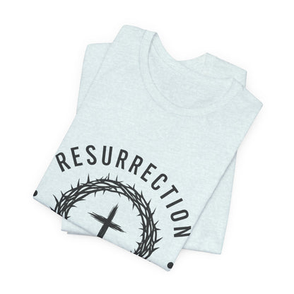 Resurrection Cross T‑Shirt — "Resurrection Rewrote the Ending" Christian Tee