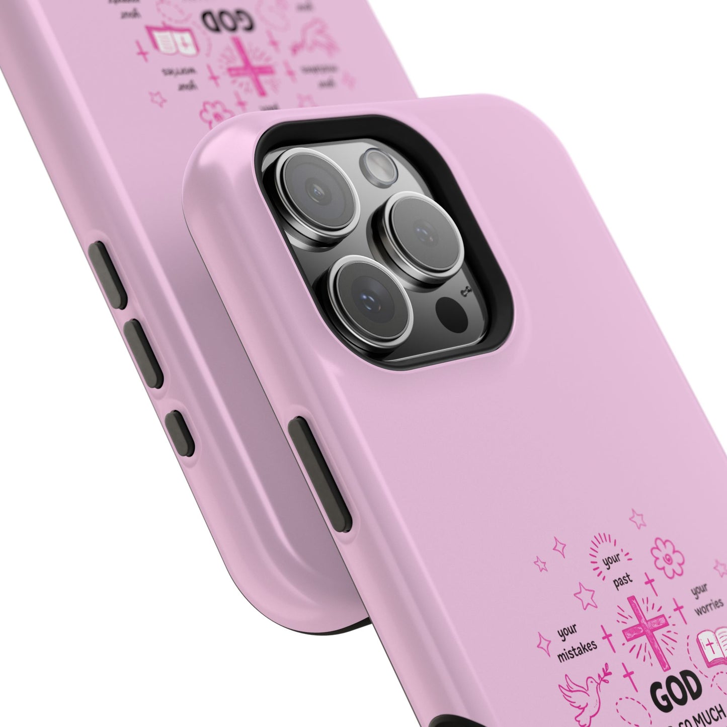 Pink Faith Phone Case — "God Is So Much Bigger Than..." Magnetic Impact-Resistant Case