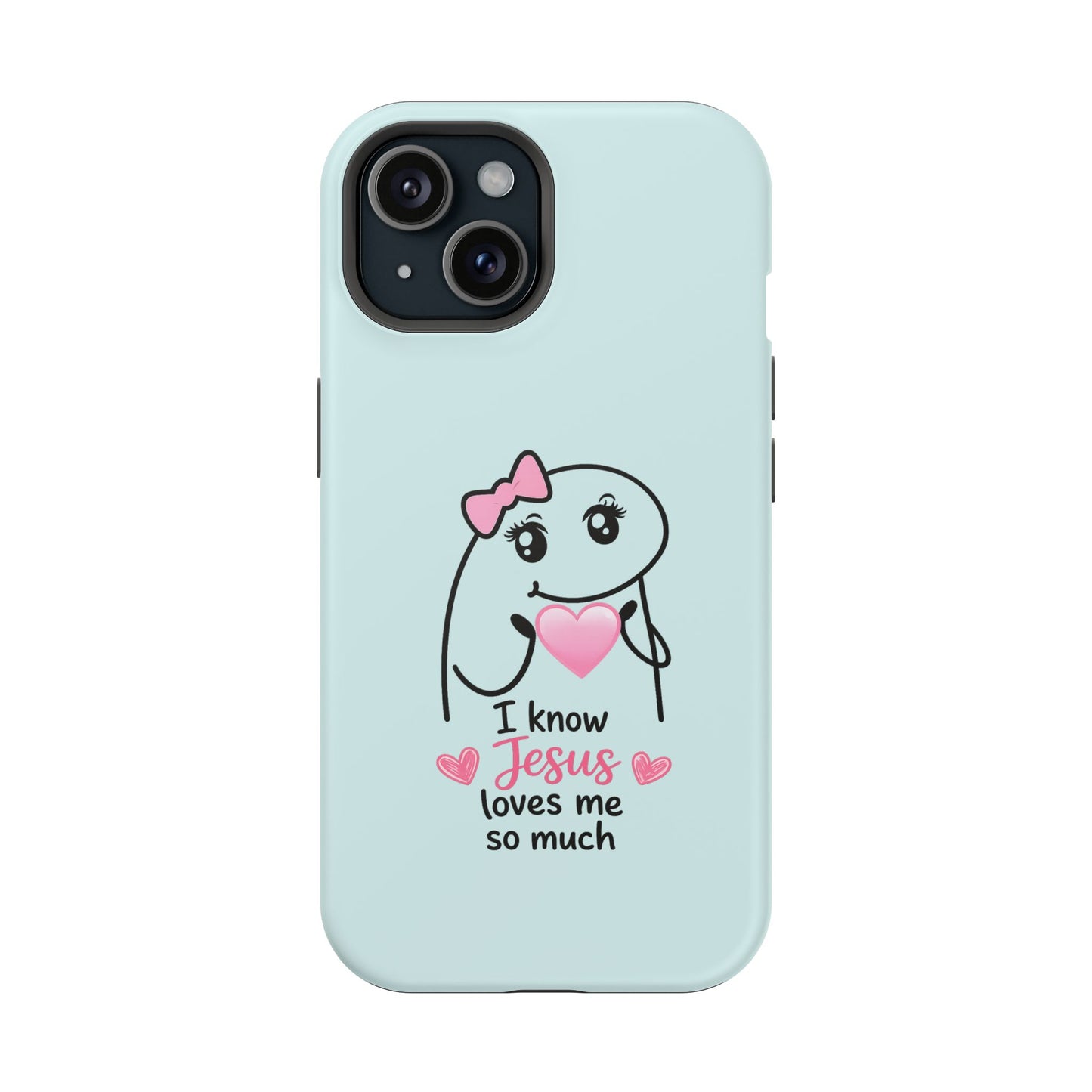 Christian Cute Heart Phone Case — "I Know Jesus Loves Me So Much" Magnetic Impact-Resistant Case