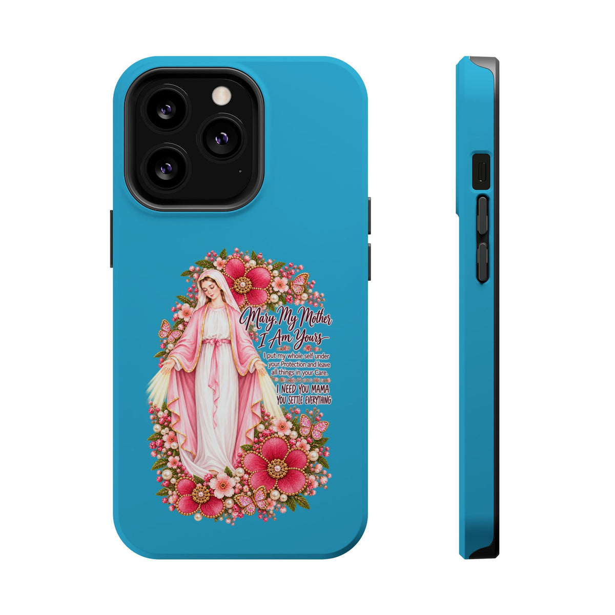 Religious Floral Phone Case — 'Blessed Virgin' Magnetic Impact-Resistant Case