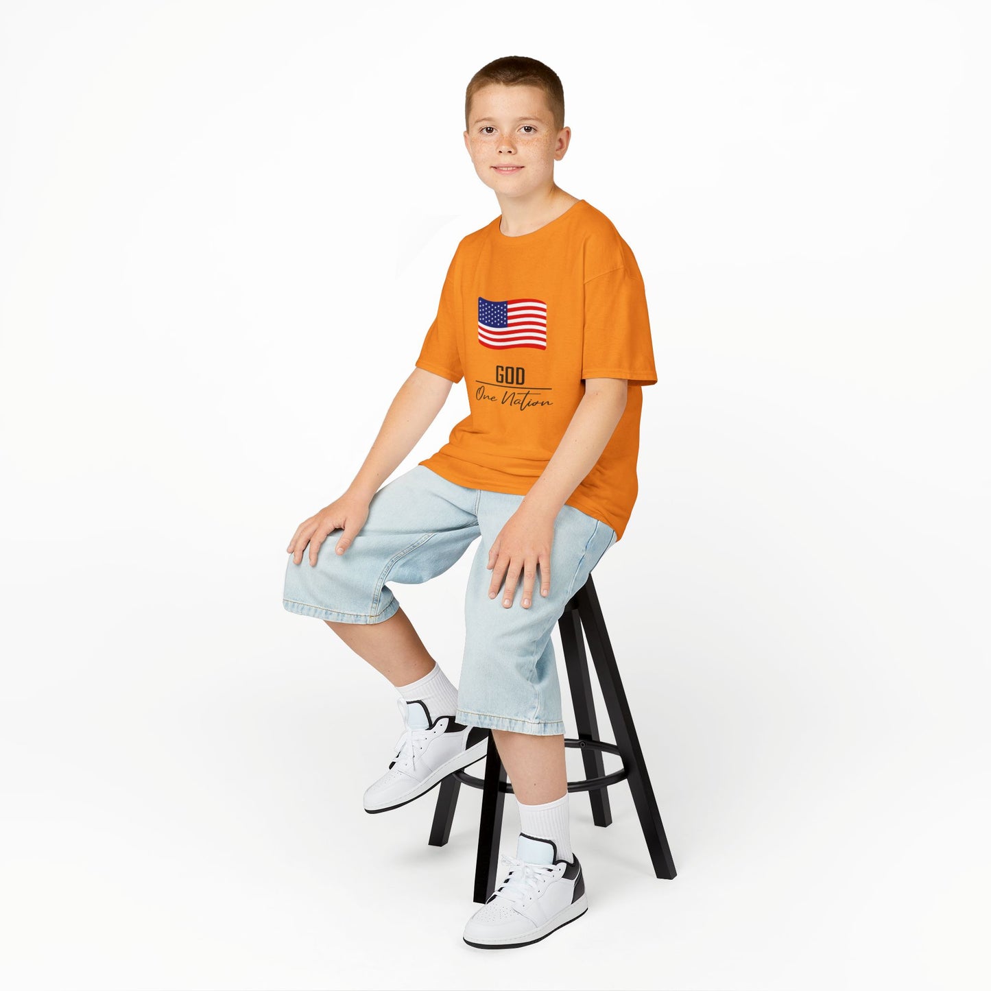 UNISEX Kids Tee — American Flag 'God One Nation' Patriotic T‑Shirt