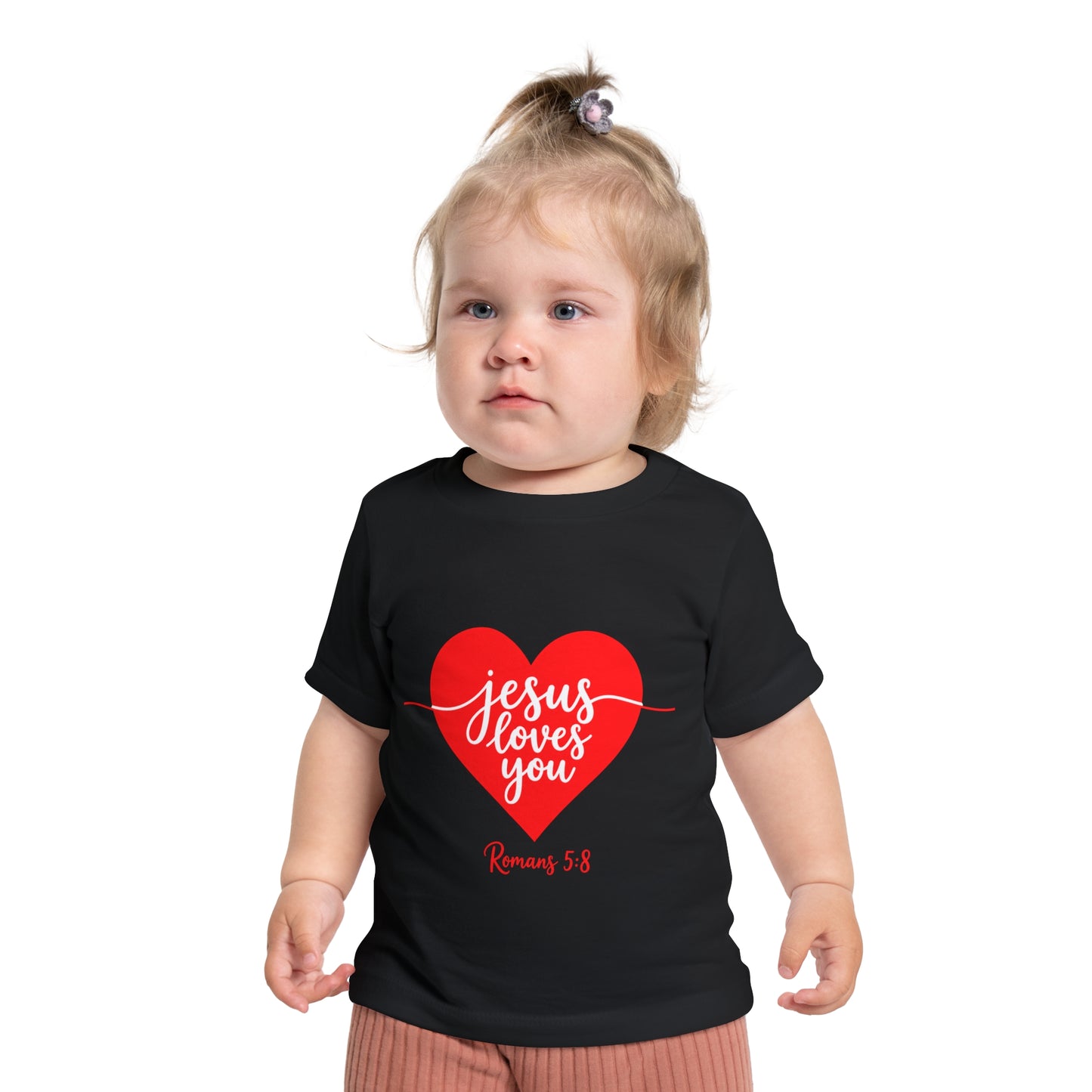 Baby T-Shirt "Jesus Loves You" Heart | Christian Infant Tee, Romans 5:8 Gift