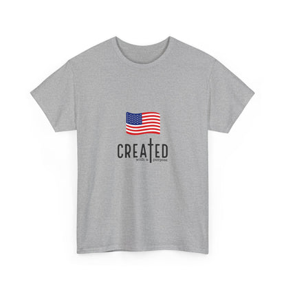 Created American Flag T‑Shirt — 'Created' Patriotic Graphic Tee