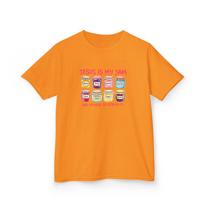 Kids T‑Shirt — "Jesus Is My Jam" Cute Jam Jar Graphic Christian Tee