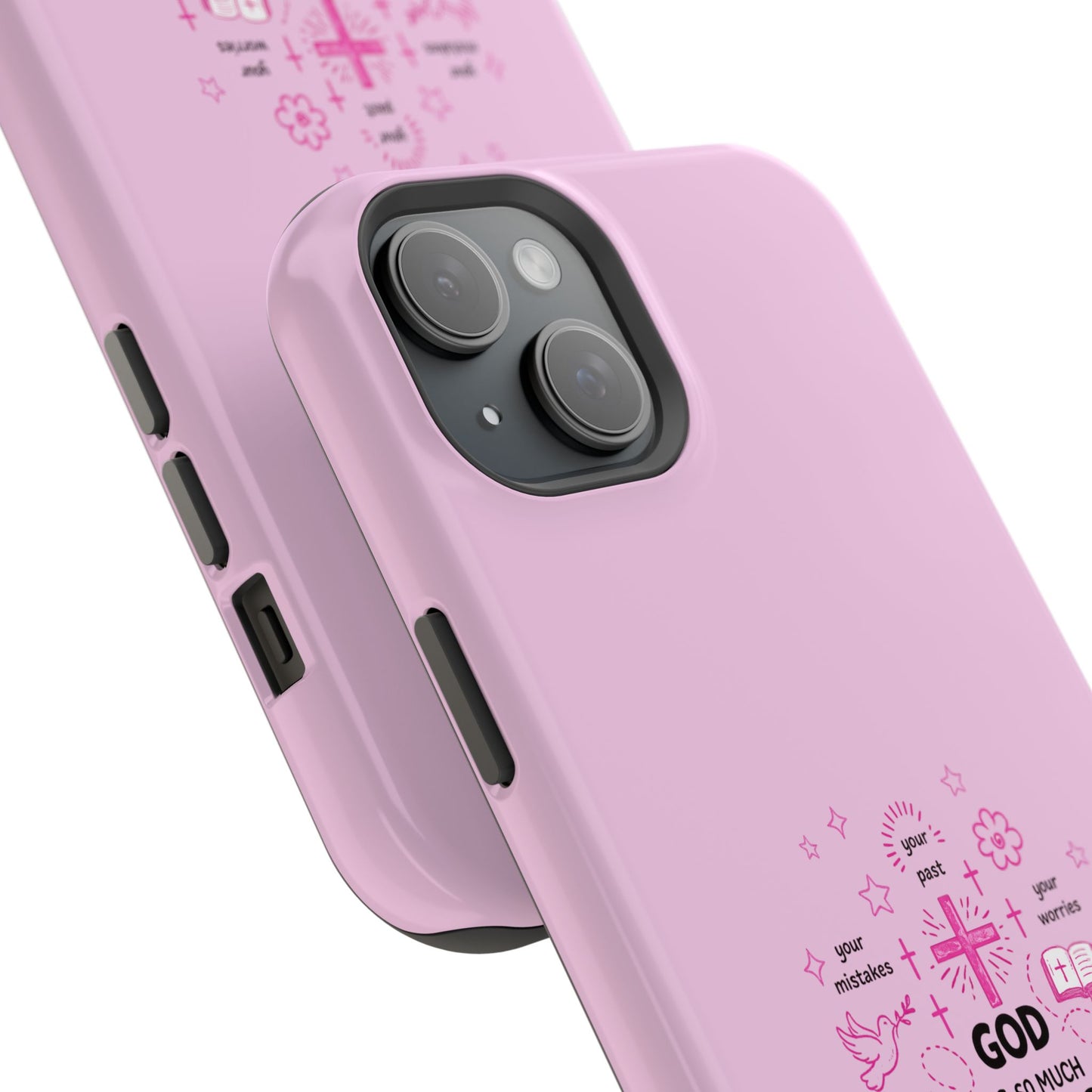Pink Faith Phone Case — "God Is So Much Bigger Than..." Magnetic Impact-Resistant Case