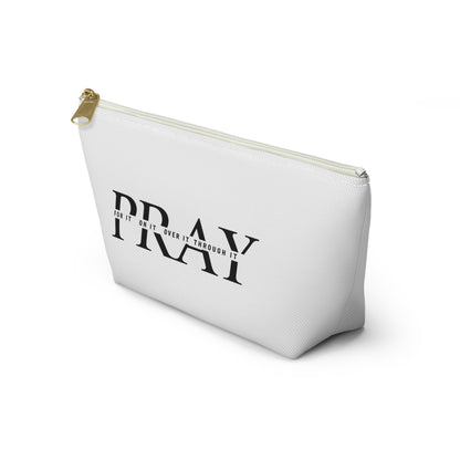 Faith Prayer Accessory Pouch — 'PRAY' & 'JESUS' Inspirational T-Bottom Pouch