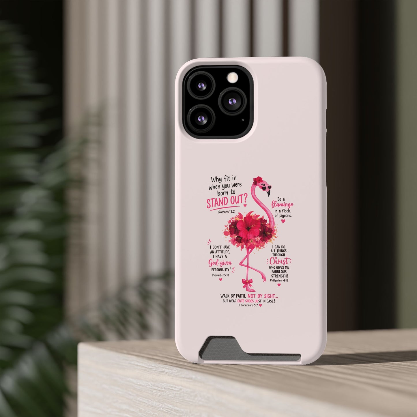 Flamingo 'Stand Out' Phone Card Case — Slim Wallet iPhone Case