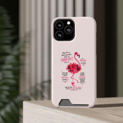 Flamingo 'Stand Out' Phone Card Case — Slim Wallet iPhone Case
