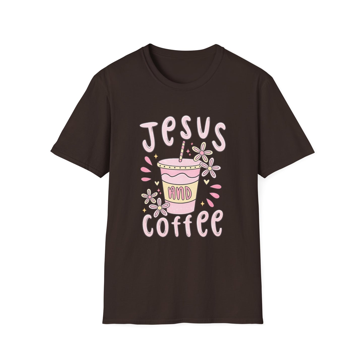 Jesus & Coffee T-Shirt — Cute Pastel Faith Graphic Tee