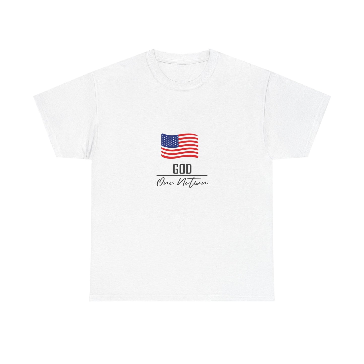 T-Shirt — American Flag "God Over Nation" Patriotic Faith Tee