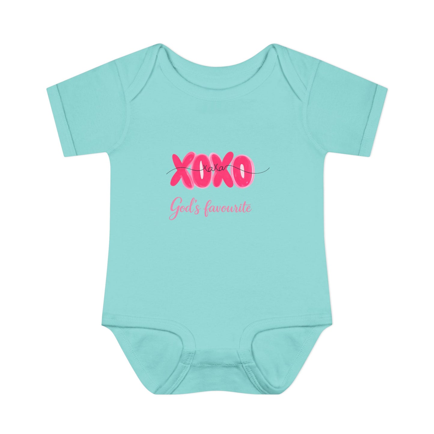 Baby Bodysuit "XOXO God's Favorite" — Cute Pink Valentine Infant Onesie