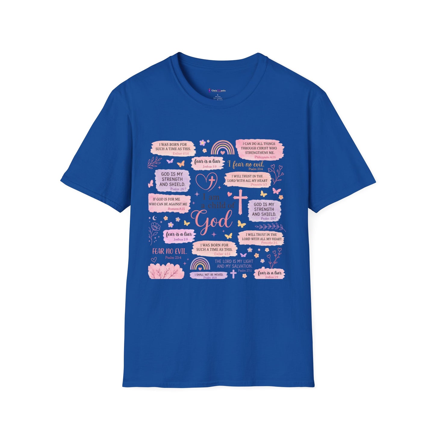 Christian Inspirational T-Shirt — “I am a child of God” Pink Scripture Tee
