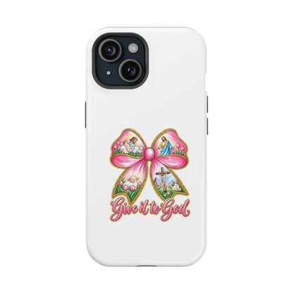 Give It to God Phone Case — Floral Bow Christian iPhone Cover