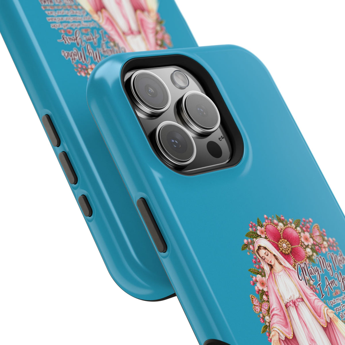 Religious Floral Phone Case — 'Blessed Virgin' Magnetic Impact-Resistant Case