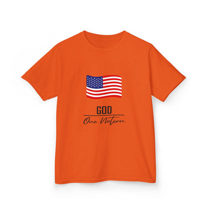 UNISEX Kids Tee — American Flag 'God One Nation' Patriotic T‑Shirt