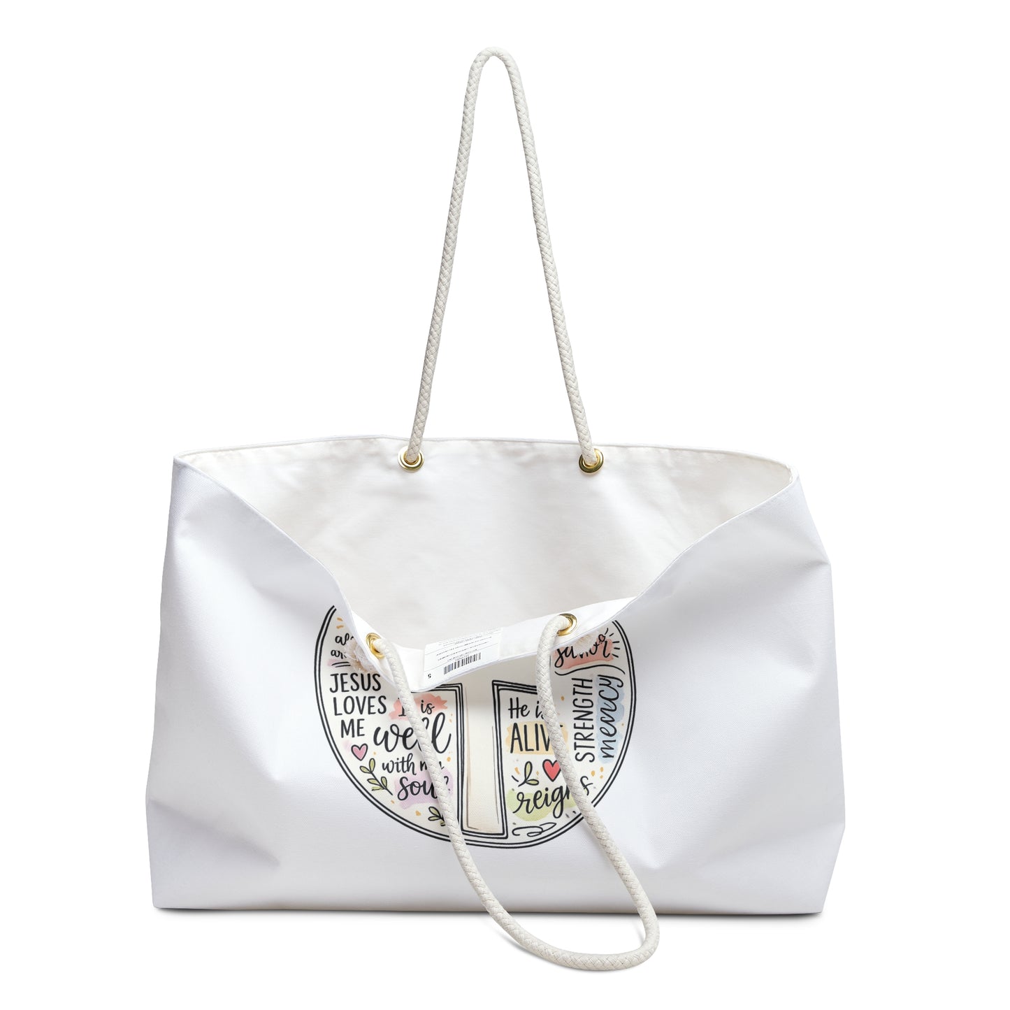 Christian Weekender Bag — "Jesus" Cross Faith Travel Tote