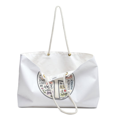 Christian Weekender Bag — "Jesus" Cross Faith Travel Tote