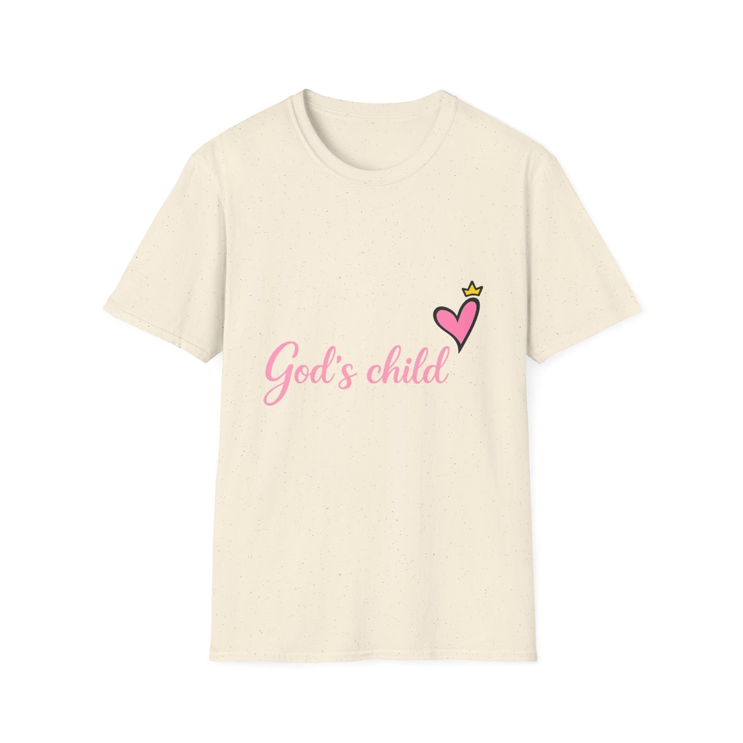 God's Child T-Shirt — Pink Heart Christian Faith Tee