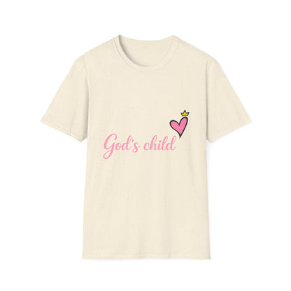 God's Child T-Shirt — Pink Heart Christian Faith Tee