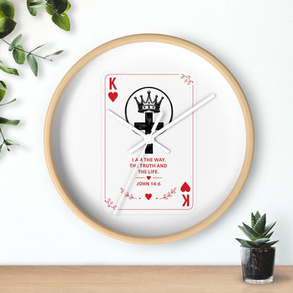 King of Hearts Christian Wall Clock — John 14:6 Playing Card Design