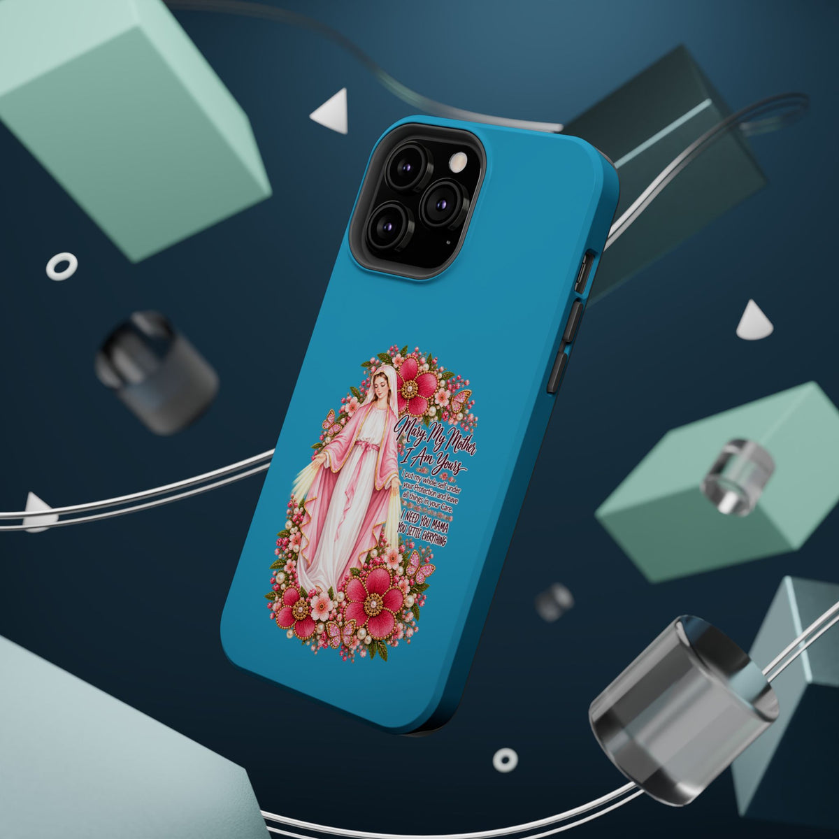 Religious Floral Phone Case — 'Blessed Virgin' Magnetic Impact-Resistant Case
