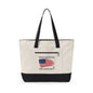 American Flag Canvas Tote Bag — "Stand For The Flag" Patriotic Zippered Tote