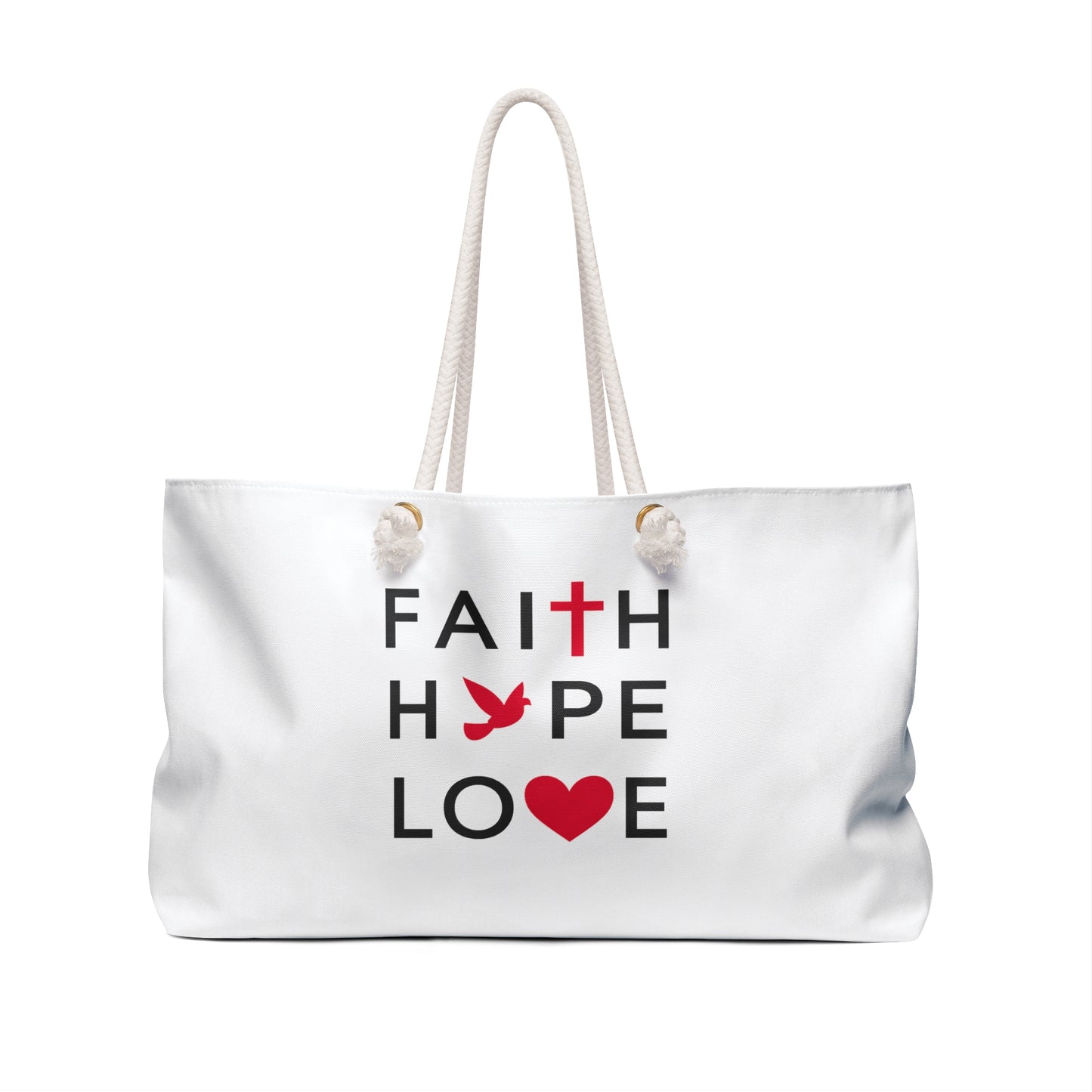 Faith Weekend Bag — "Jesus Paid It All" & Faith Hope Love Tote