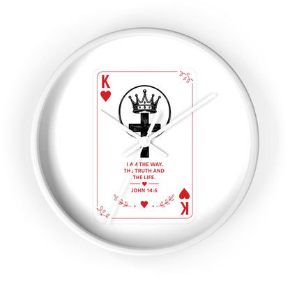 King of Hearts Christian Wall Clock — John 14:6 Playing Card Design