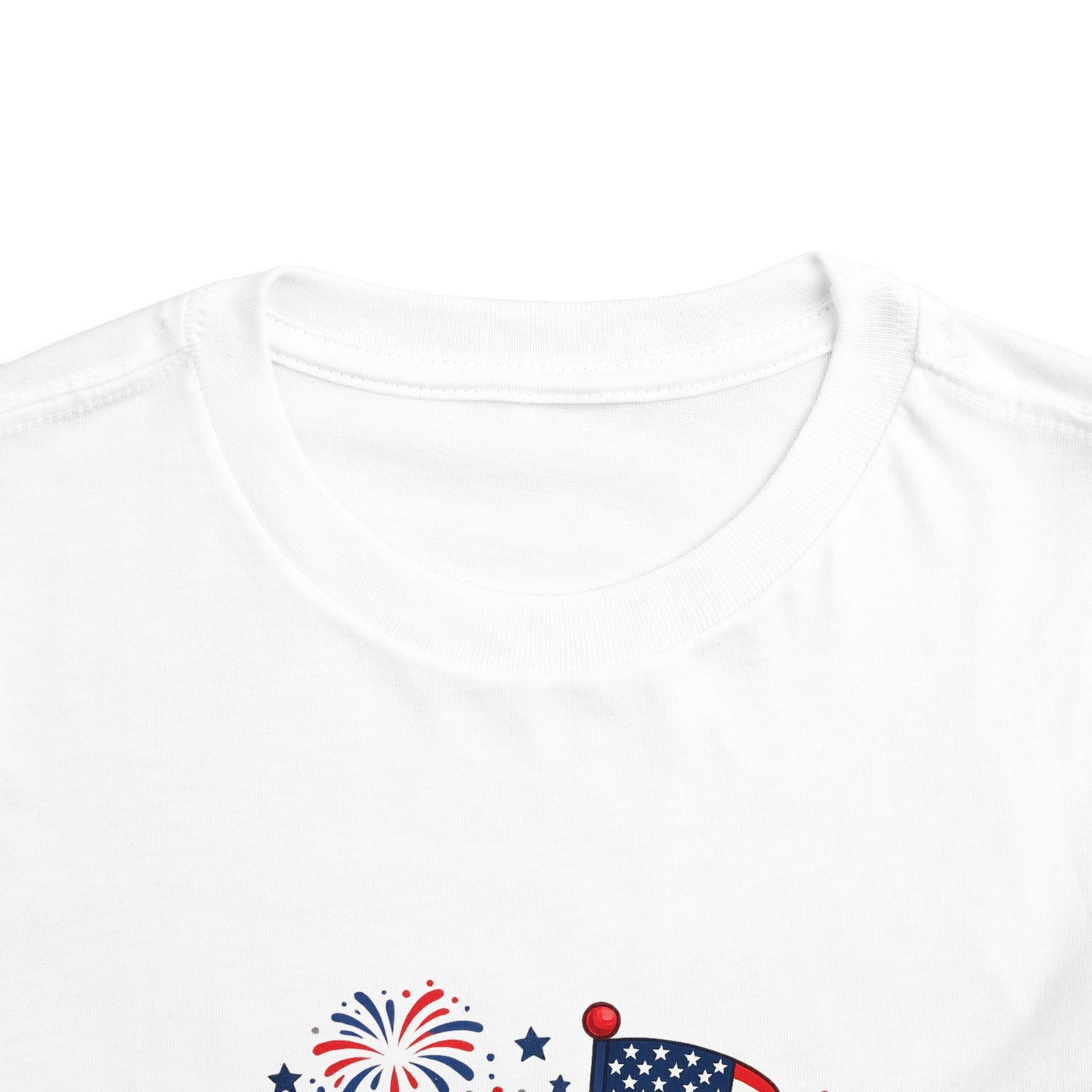 Toddler Tee - "250 Years of America" Patriotic 4th of July Shirt with Heart Cross Back