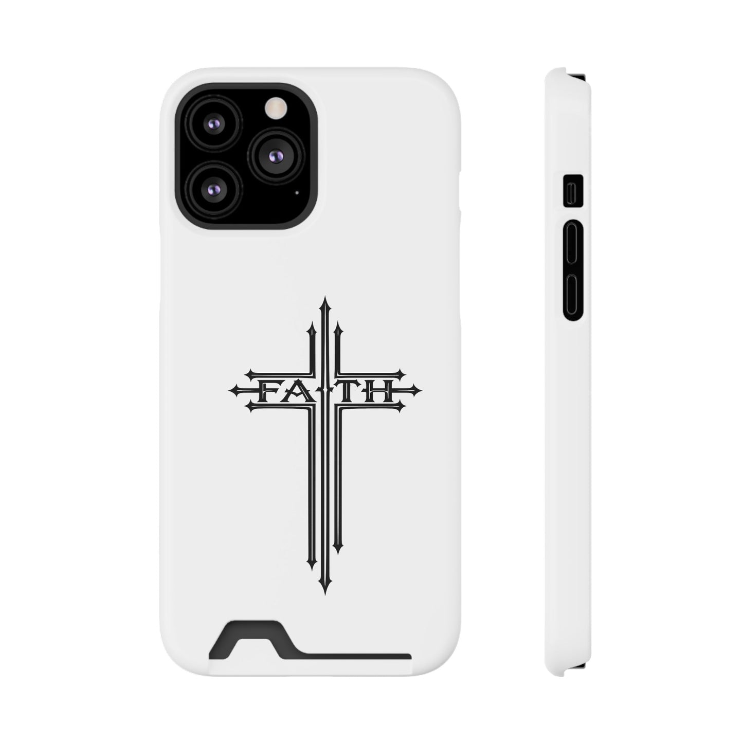 Faith Cross Phone Case with Card Holder — Slim Protective Wallet Case