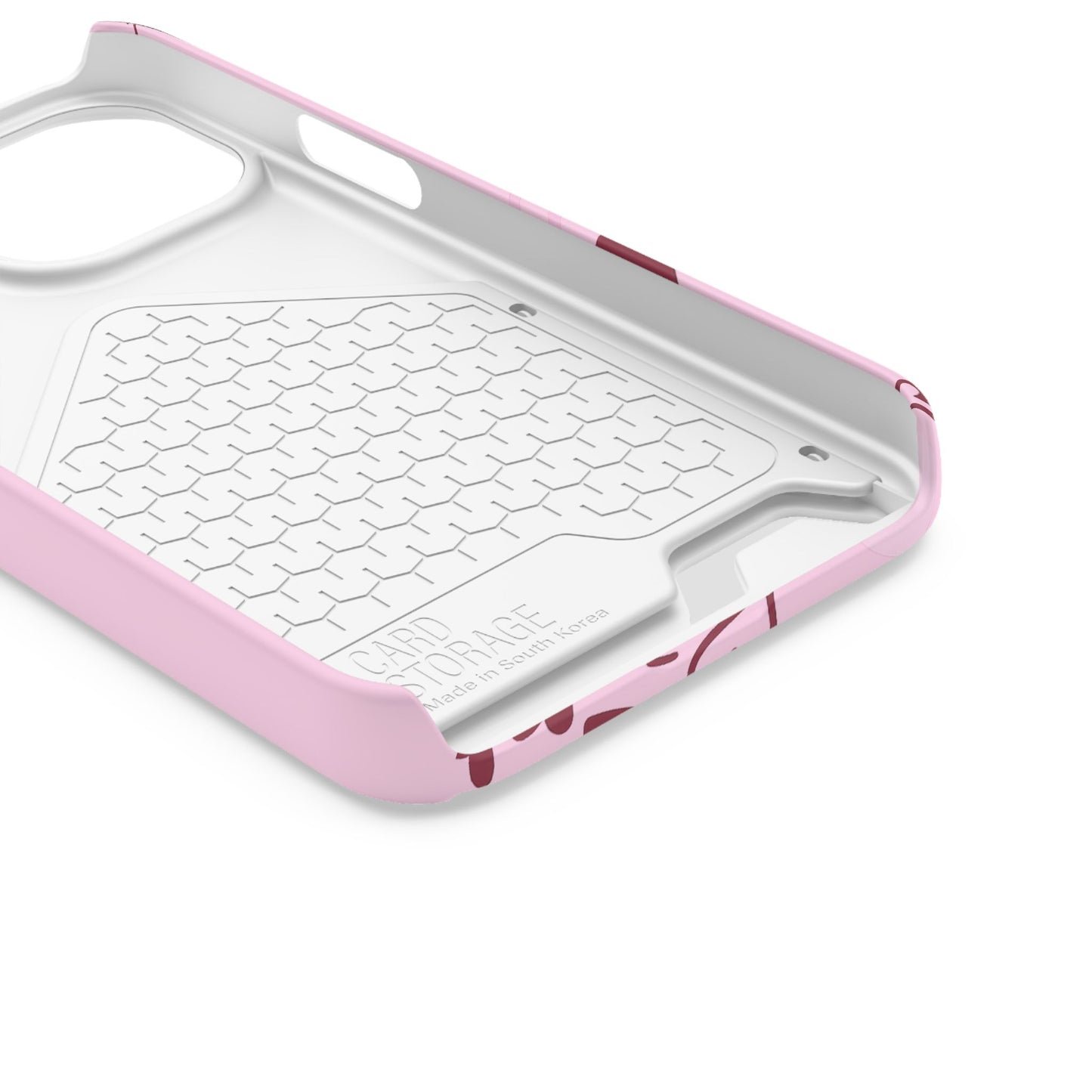 Pink "Child of God" Phone Card Case — Heart Pattern Religious Phone Case with Card Holder