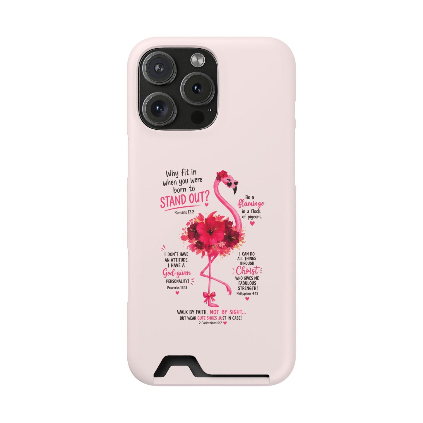 Flamingo 'Stand Out' Phone Card Case — Slim Wallet iPhone Case