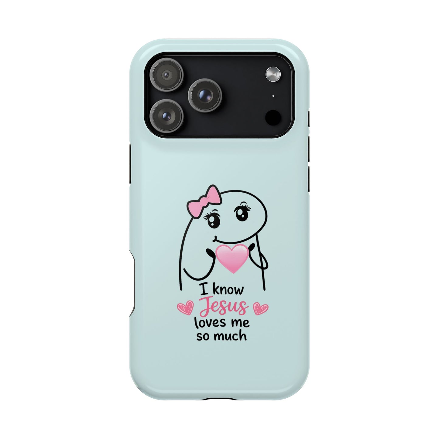 Christian Cute Heart Phone Case — "I Know Jesus Loves Me So Much" Magnetic Impact-Resistant Case