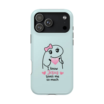 Christian Cute Heart Phone Case — "I Know Jesus Loves Me So Much" Magnetic Impact-Resistant Case