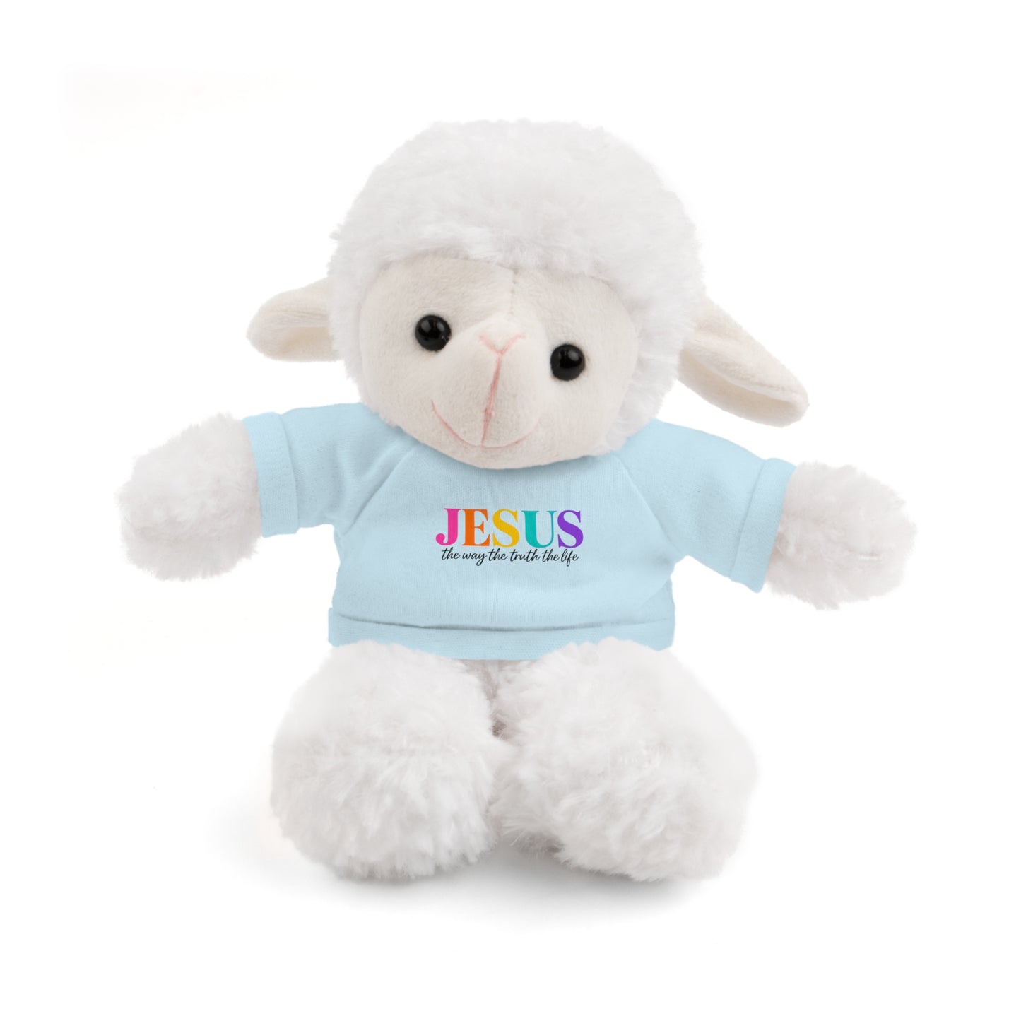 Jesus Rainbow Tee Teddy Bear - Plush Stuffed Animal with Faith Shirt