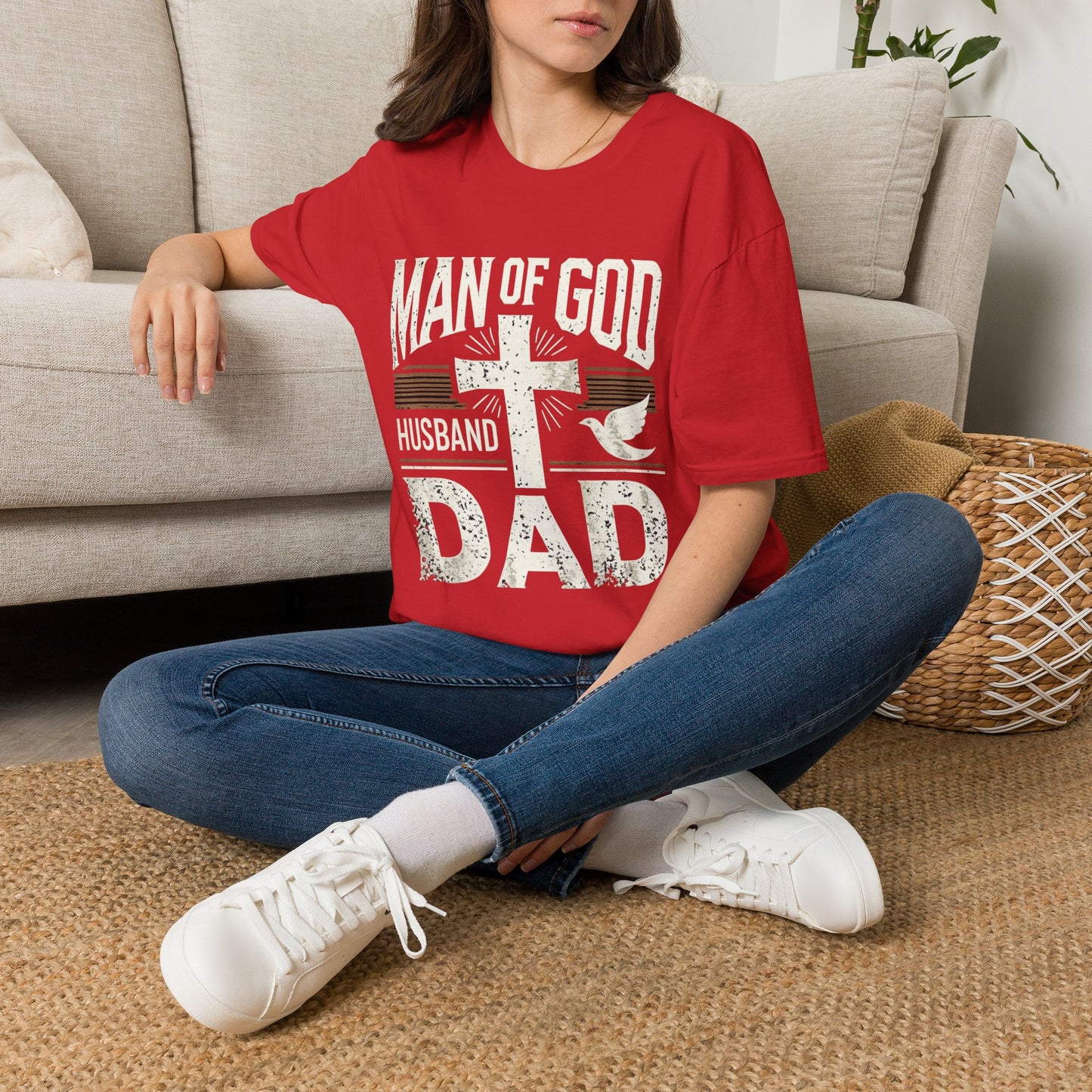Man of God Dad T-Shirt – Christian Husband & Father Faith Tee