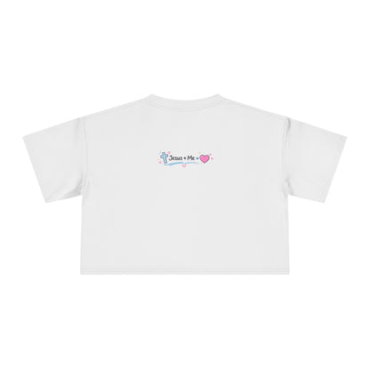 God Says I Am Floral Crop Tee — Christian Inspirational Women's Top